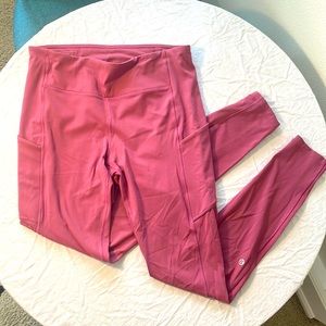 Pink Lululemon yoga pants
